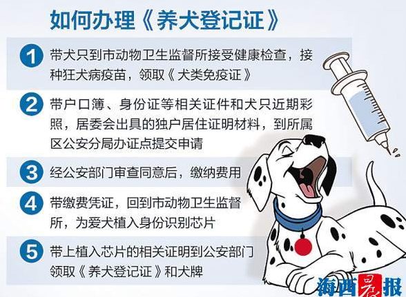 厦门市警方发布消息 如何办理《养犬登记证》